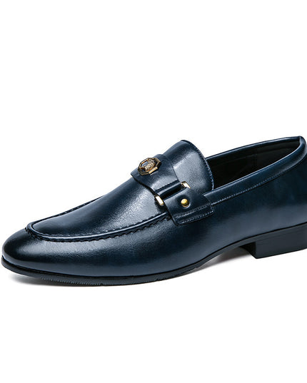 Large Size Business Shoes Men's British Style Fashion Polished Loafers Pure Color Lazy Shoes Men