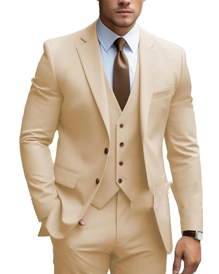 Business Casual Men's Three-piece Suit For Bridegroom Men's Wedding
