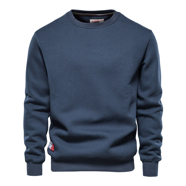 Men's Solid Color Pullover Sports Round Neck Bottoming Shirt Sweater