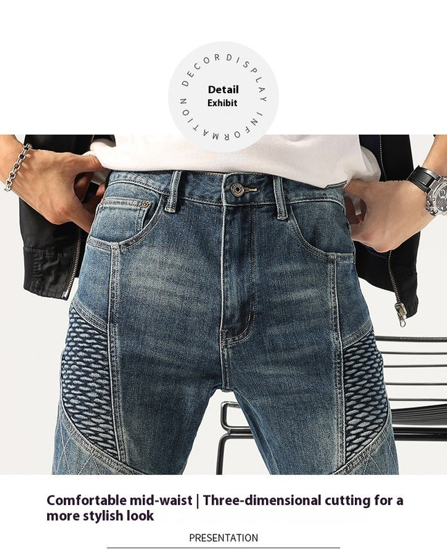 Stretch Tight Men's Fashion Street Slim Fit Jeans Casual