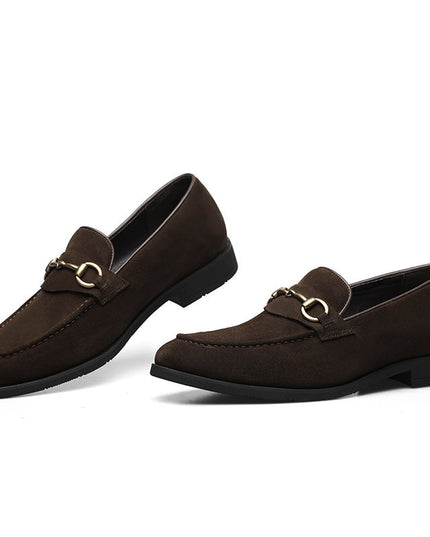 Men's Formal Leather Shoes, Pointed Toe Frosted