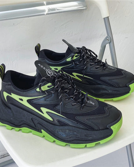 Thick-soled Daddy Shoes Sports Low-top Outdoor Solid Color Artificial Leather