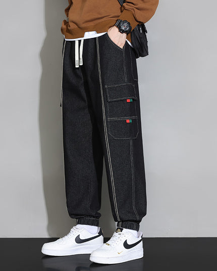 Retro Workwear Jeans for Men – Loose Fit Cotton Denim (M–4XL)