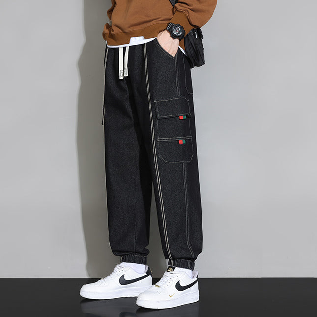 Retro Workwear Jeans for Men – Loose Fit Cotton Denim (M–4XL)