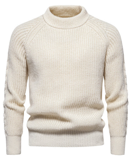 Men's Solid Color Round Neck Sweater
