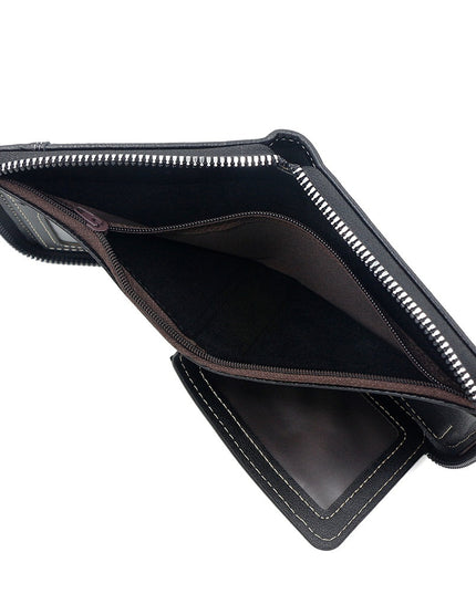 Matte Stitching Men's Short Wallet Multiple Card Slots