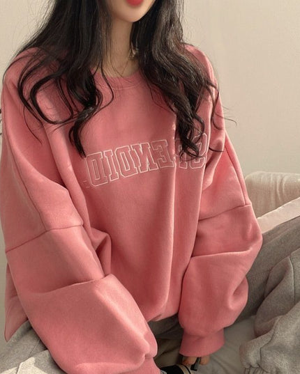 Fleece-lined Thickened High-end Sweater Female Student All-matching Long