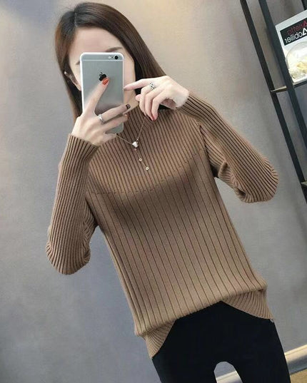 Slim Fit Slimming Inner Knitted Bottoming Shirt Women's Long Sleeve