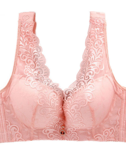 Oversized Bra Centerless Underwire Bra Wide Strap Adjuster Thin Large Cup Bra