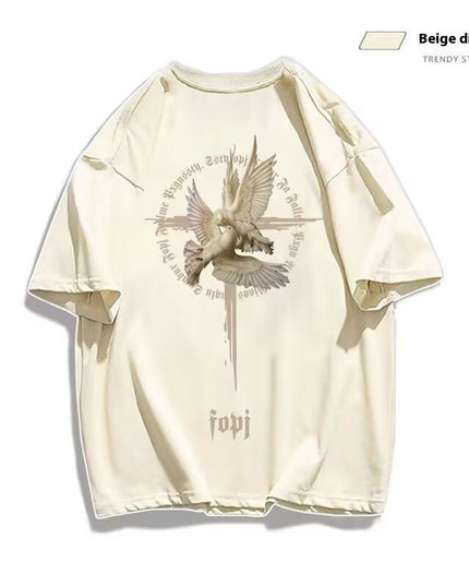 Women's Simple Printed Loose Short Sleeve