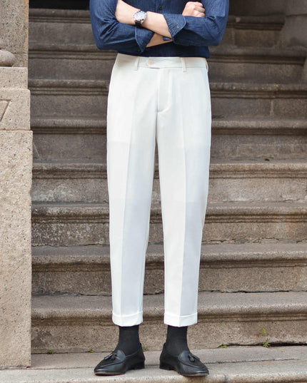 Draping Folding Angle Men's Simplicity Draping Business Slim Fit Suit Pants