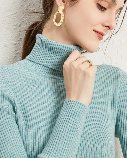 Women's Turtleneck Sweater Slim-fit Lapel Thickening Knitted Bottoming Shirt