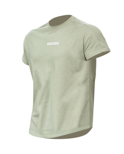 New Sports Short Sleeve Men's Stretch Absorbent Crew Neck