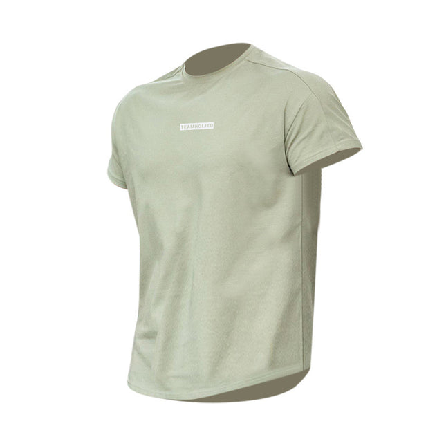 New Sports Short Sleeve Men's Stretch Absorbent Crew Neck