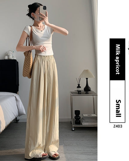 Loose Drape Casual Straight-leg Thin Ice Silk Wide-leg Pants