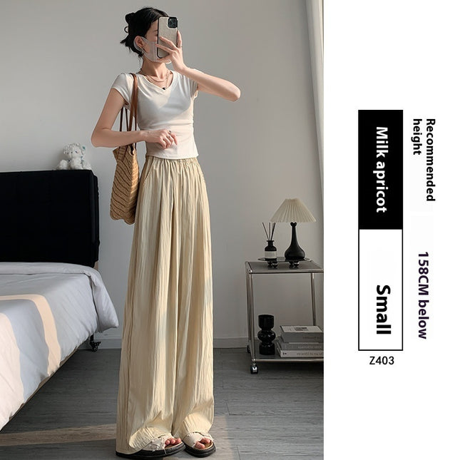Loose Drape Casual Straight-leg Thin Ice Silk Wide-leg Pants