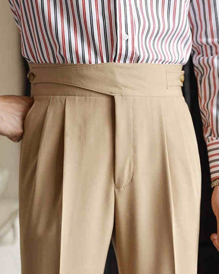 Casual High-waisted Men's Business Paris Button Straight Leg Neapolitan Sag Wear Pants