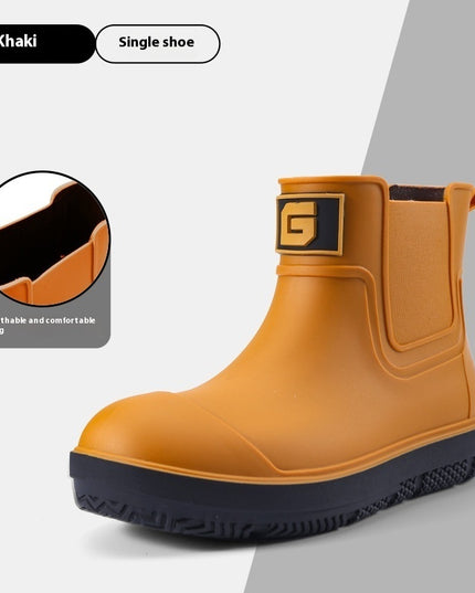 Men's Short Fashion Non-slip Waterproof Shoes Fleece-lined Platform
