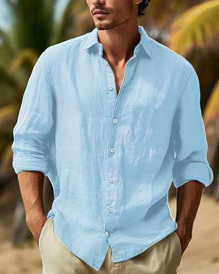 Men's Casual Solid Color Plus Size Shirt
