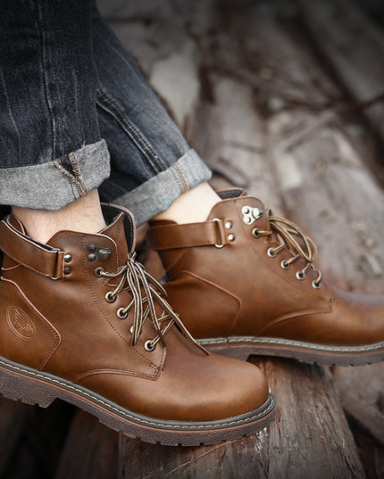 Fashion Men's Casual Mid-cut Leather Boots