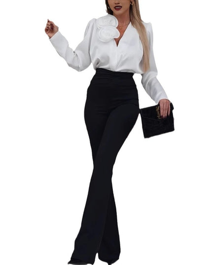 Hip-lift And Belly Shaping High Waist Flared Pants Trousers For Women