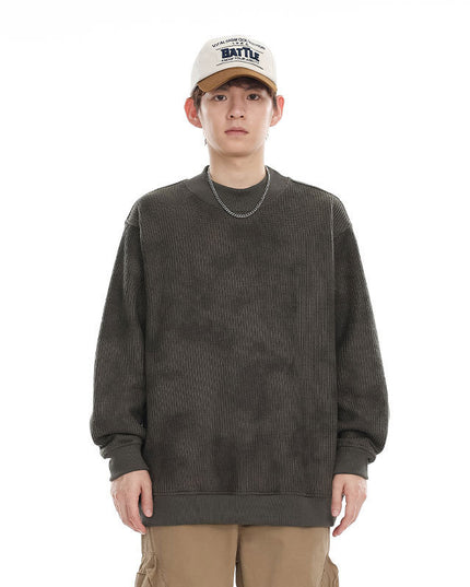 Heavy Knitted Round Neck Sweater Trendy Idle Style All-match Loose Couple's Tops