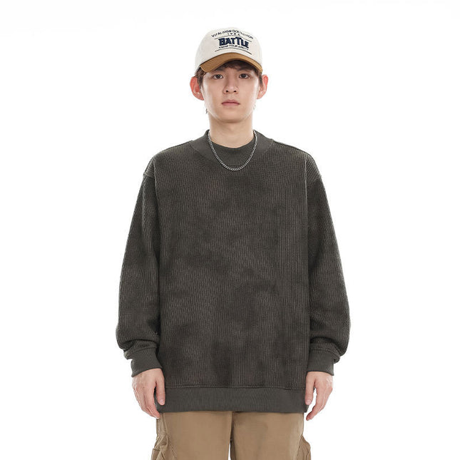 Heavy Knitted Round Neck Sweater Trendy Idle Style All-match Loose Couple's Tops
