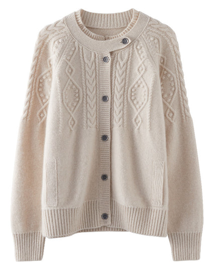 Cashmere Thick Knit Cardigan Women's Sweater