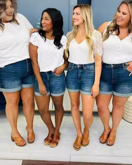 European And American Jeans Plus Size Women's Shorts
