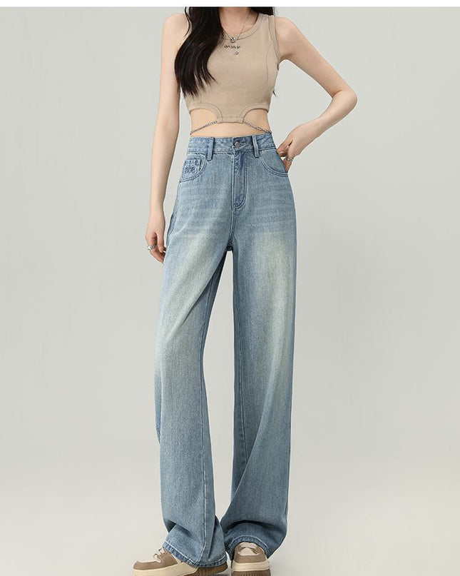 High Waist Straight-leg Wide-leg Pants