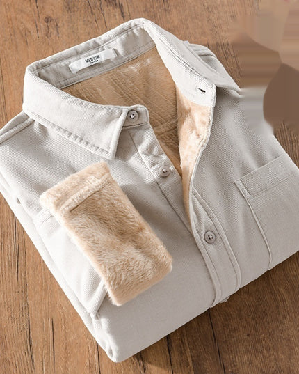 Cotton Corduroy Thick Warm Long Sleeves Shirt