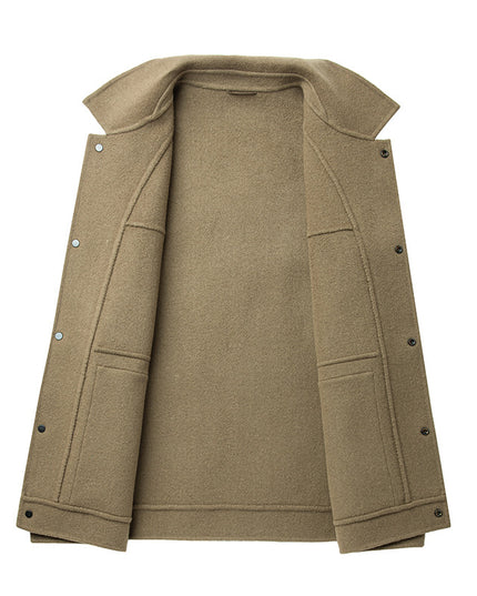 Woolen Coat Male Plus Size Turn-down Collar Coat