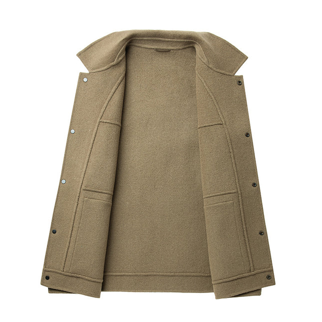 Woolen Coat Male Plus Size Turn-down Collar Coat