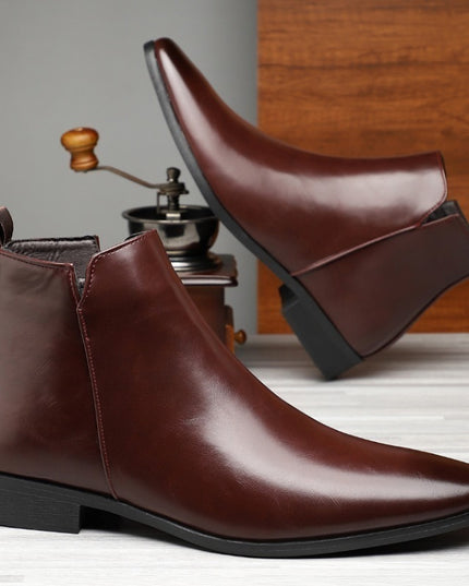 Plus Size High-top Leather Boots Men