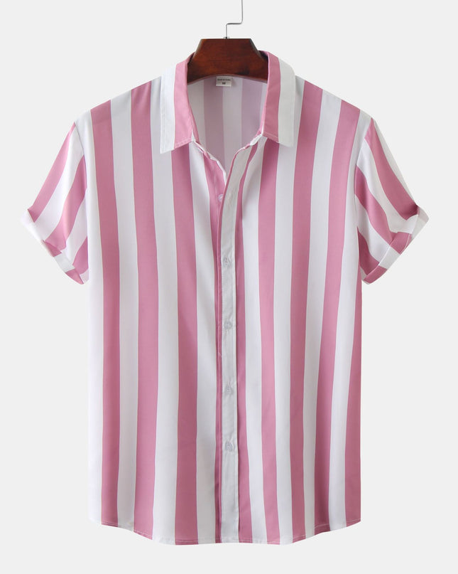 Men's 3D Printed Short Sleeve Turn Loose Shirt