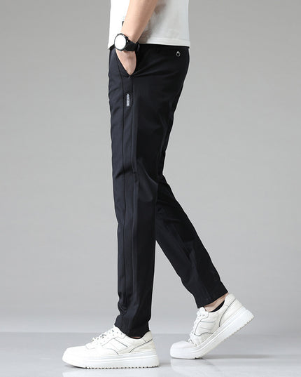 Summer Thin Ice Silk Men's Simple Smooth Stretch Casual Pants