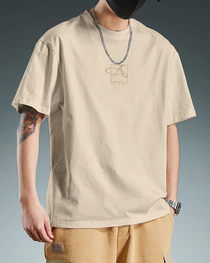 Men's Heavy Short-sleeved Loose Cotton Half Sleeves Top
