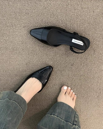 Low Heel Pointed Toe Closed Toe Sandals Female Gentle Pumps