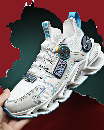 Hollow Blade Shock Absorption Sports Shoes Summer Breathable Flying Woven Casual Shoes