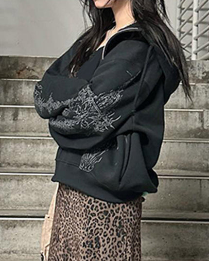 European And American Dark Style Y2g Printed Hoodie