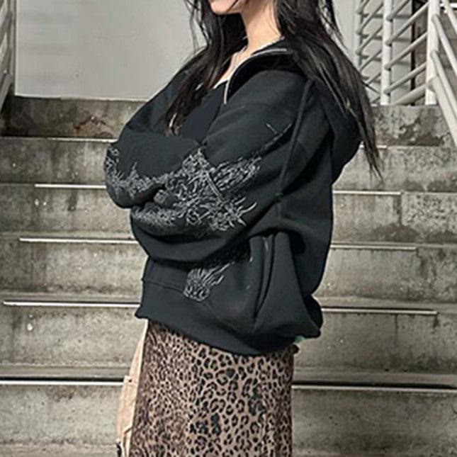 European And American Dark Style Y2g Printed Hoodie