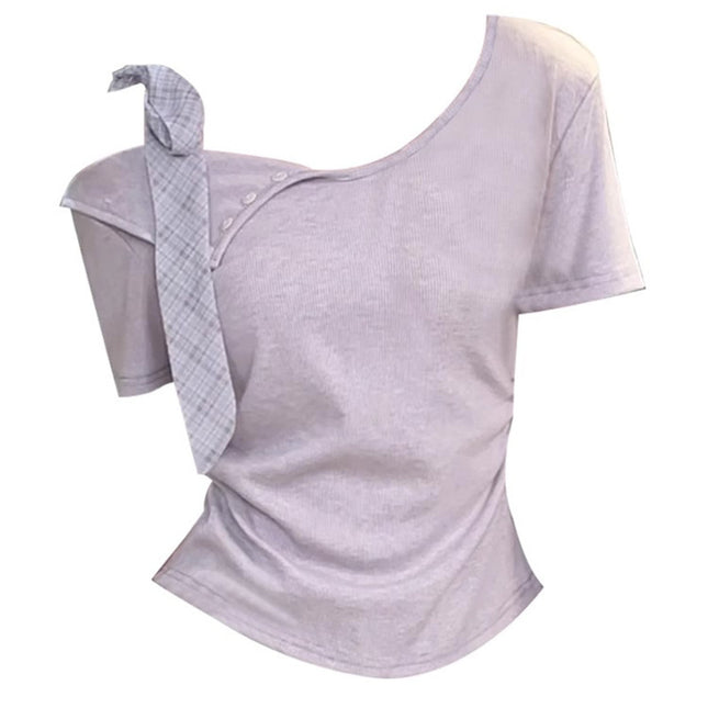 Sweet Hot Girl Niche Design Short Sleeve