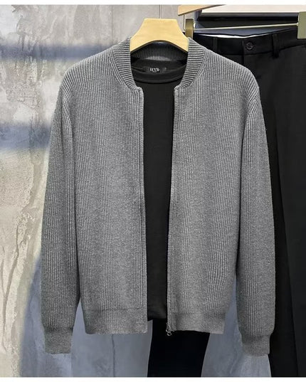 Double Zipper Cardigan Sweater Men's Knitwear Coat