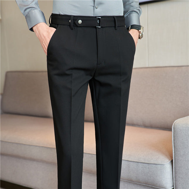 Belt Non-ironing High-grade Casual Trousers
