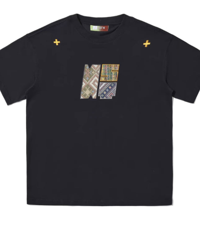 Paste Cloth Embroidery Retro Loose Casual All-match Short-sleeved T-shirt