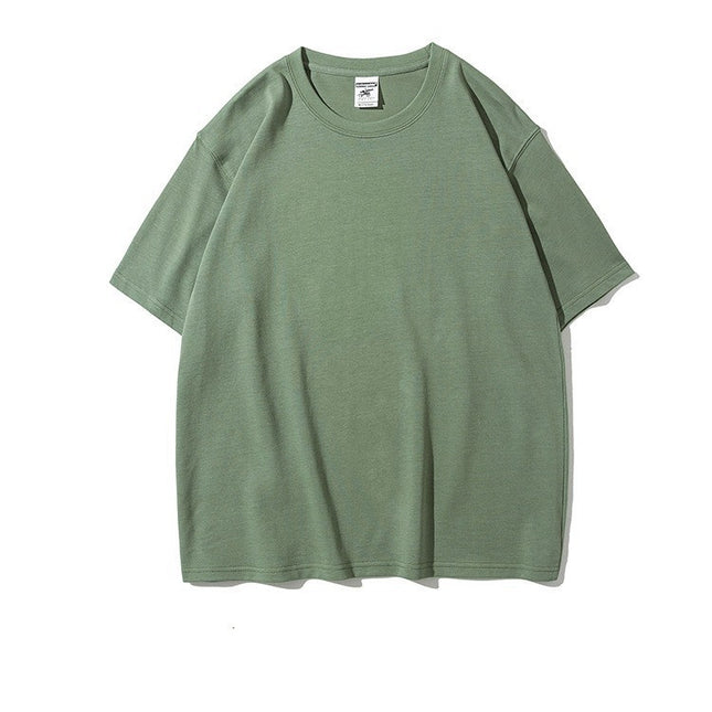 Work Clothes Embroidery Loose Round Neck Cotton Men's Short-sleeved T-shirt