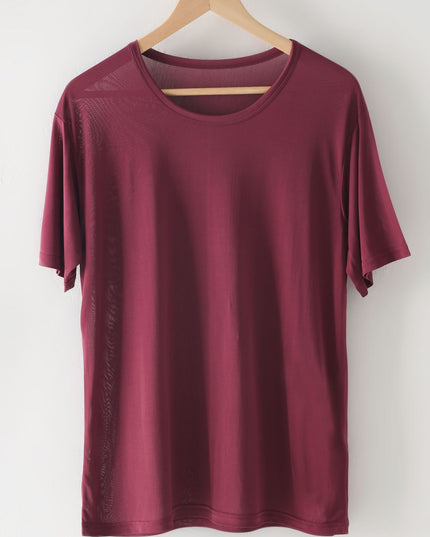 Men's Mulberry Silk Loose Round Neck Silk T-shirt