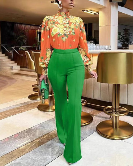 Hot Selling Casual Pants New Fashionable Slim Fit High Waist Wide Leg Women's Pants