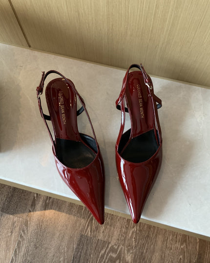 Closed Toe Sandals Women's Stiletto Heel Pointed Toe Low-cut Shoes