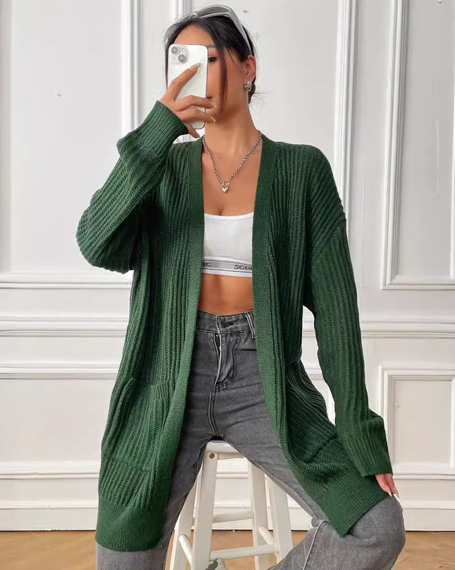 New Double Pocket Simple Casual Sweater Cardigan